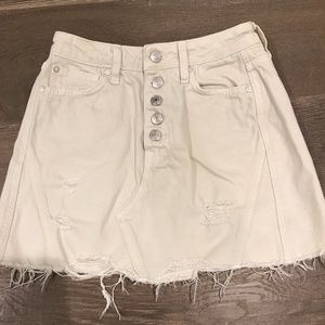 Free people white denim skirt